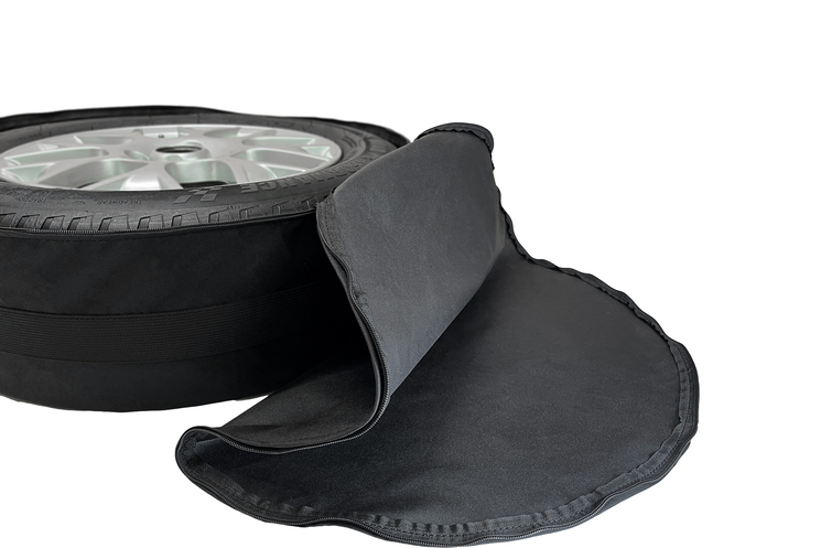 Spare wheel cover and tire storage sets