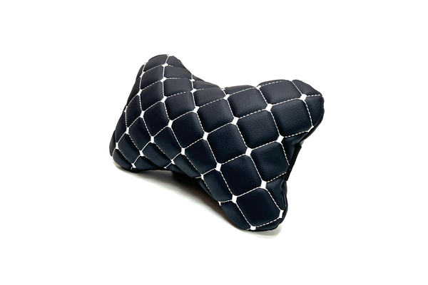 Headrest Pillow black with white stitching (Diamond) 23cm*15cm