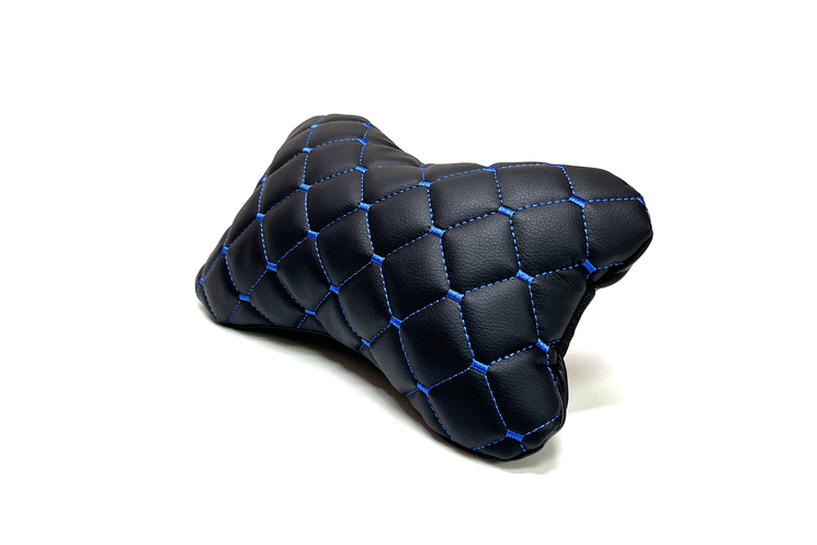 Headrest Pillow black with blue stitching (Diamond) 26cm*17cm
