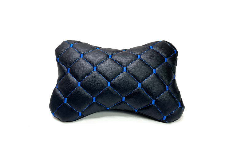 Headrest Pillow black with blue stitching (Diamond) 26cm*17cm
