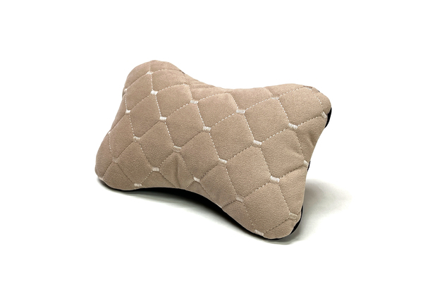 Headrest Pillow beige velour (Diamond) 23cm*15cm