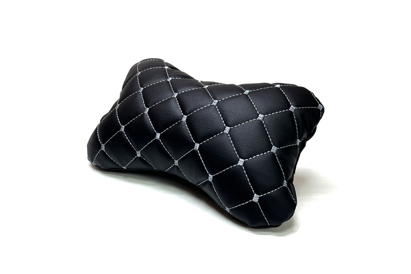 Headrest Pillow black with grey stitching (Diamond) 26cm*17cm