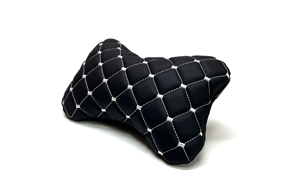 Headrest Pillow black with white stitching (Diamond) 26cm*17cm